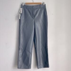 NWT Aritzia Babaton Command Cropped vegan leather mid rise straight leg pant 6